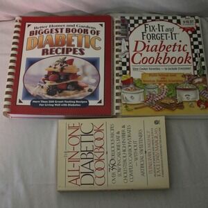 Diabetic Cookbook Lot:‎ All-in-One, Fix-It & Forget-It, Better Homes Recipes